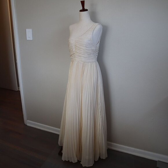 Anthropologie Let Me Be One-Shoulder Pleated Dress Size Small - Picture 1 of 7